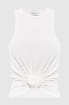 Белый топ с узлом
