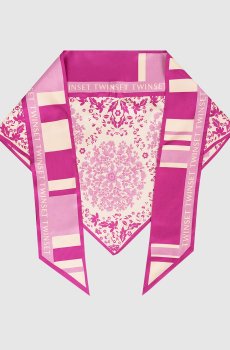 Розовый бактус из шелка в цветочный принт