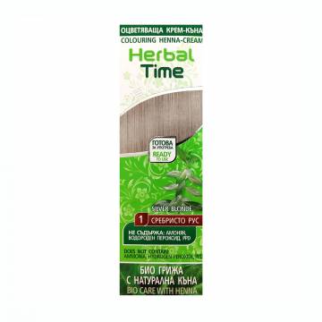 Безаммиачная крем-хна для волос Herbal Time 1 Серебряно-русый, 75 мл Безаммиачная крем-хна для волос Herbal Time 1 Серебряно-русый, 75 мл
