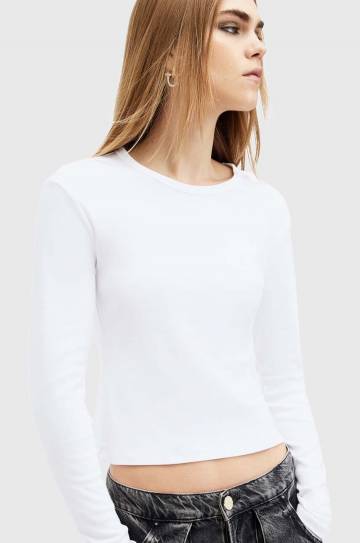 Хлопковый лонгслив AllSaints STEVIE LS TEE цвет белый W184JB Хлопковый лонгслив AllSaints STEVIE LS TEE цвет белый W184JB