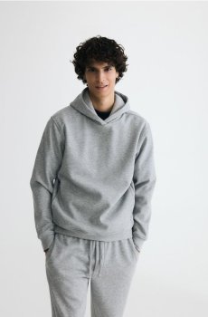 Reserved - Звичайний світшот з капюшоном - світло-сірий - 8107H-09M