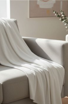 Однотонний плед - білий