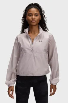 Женский пудровый анорак UA Rival Woven HZ Anorak Розовый L Under Armour 6000279-009