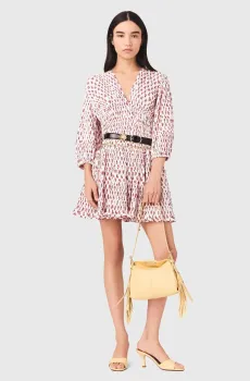 Женское платье с узором Разноцветный 36 MAJE MFPRO04752_Red Small Flowers Print