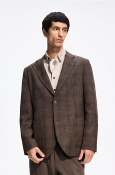 Reserved - Картатий блейзер slim fit - коричневий - 926KD-88P