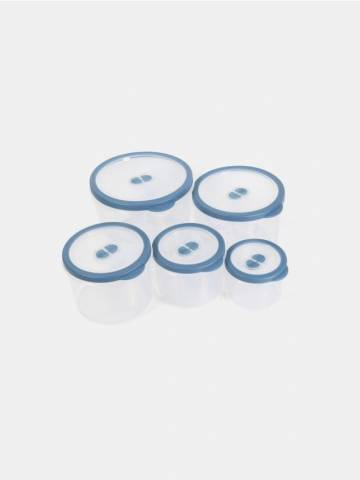 Контейнери для їжі з кришкою 5 pack - синій Контейнери для їжі з кришкою 5 pack - синій