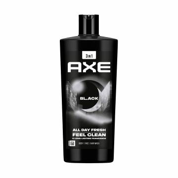 Гель для волос, лица и тела 3 в 1 Axe Black All Day Fresh Body Face Hair Wash, 700 мл Гель для волос, лица и тела 3 в 1 Axe Black All Day Fresh Body Face Hair Wash, 700 мл
