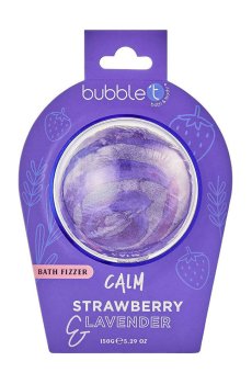 Бомбочка для ванны Bubble T Bath Fizzer Calm Strawberry & Lavender, 150 г