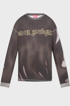 Мужской серый лонгслив T-BOXT-LS-SHOW-V3 Серый M Diesel A21854 0BKBY