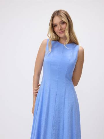 Reserved - Сукня міді з модальним принтом - синій - 694HF-55X