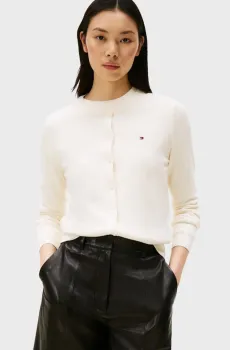 Женский белый кардиган COTTON JERSEY Белый L Tommy Hilfiger WW0WW42370