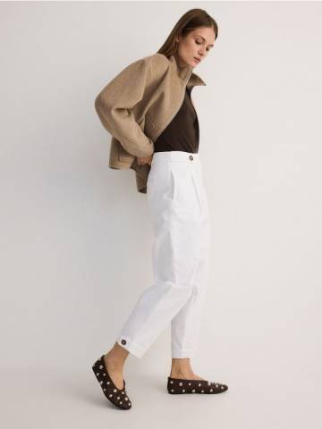 Reserved - Штани-балони - білий - 648AC-00X