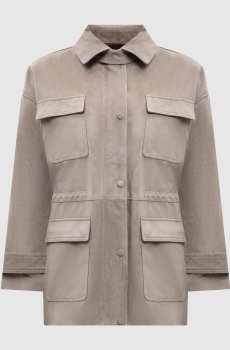 Бежевая замшевая куртка