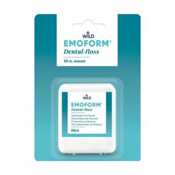 Зубная нить Dr. Wild Emoform вощеная, с фторидом натрия и мятой, 50 м