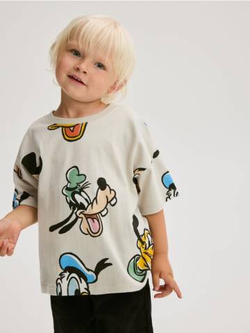 Reserved - Бавовняна футболка Mickey Mouse - світло-сірий - 103FO-09X Reserved - Бавовняна футболка Mickey Mouse - світло-сірий - 103FO-09X