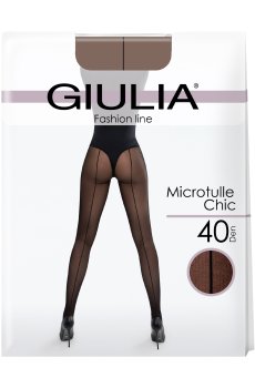 Фантазийные колготки женские Giulia Microtulle Chic без шортиков, 40 DEN, Fumo, размер 2
