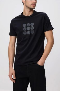 Reserved - Футболка slim з мерсеризованої бавовни - чорний - 291FP-99X