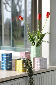 Декоративная ваза &k amsterdam tile mint 28 cm
