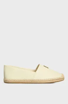 Женские белые кожаные эспадрильи TH LOGO LEATHER ESPADRILLE Белый 36 Tommy Hilfiger FW0FW08540