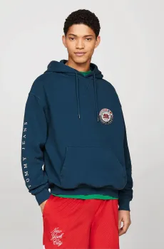 Мужское бирюзовое худи TJU ARCHIVE GAMES Бирюзовый S Tommy Jeans DM0DM19544