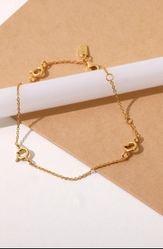 Серебряный браслет с позолотой Design Letters