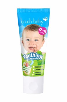 Детская зубная паста при прорезывании зубов Brush-Baby Applemint Flavour Teething Toothpaste от 0 до 3 лет, 50 мл