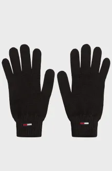 Женские черные перчатки TJW ELONGATED FLAG GLOVES Черный ONESIZE Tommy Jeans AW0AW16778