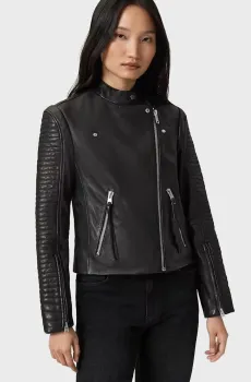 Женская черная кожаная куртка RAUL Черный 12 AllSaints W039LE