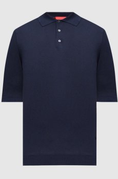 Синее поло из шелка