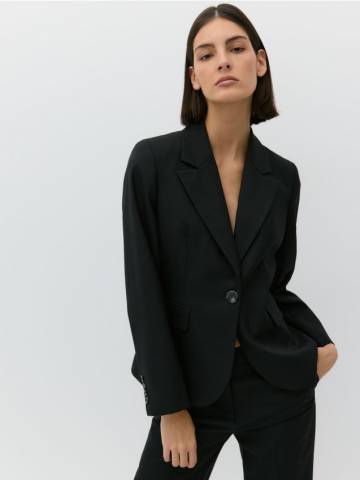 Reserved - Блейзер slim fit із додаванням вовни - чорний - 7134B-99X Reserved - Блейзер slim fit із додаванням вовни - чорний - 7134B-99X