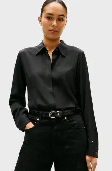 Женская черная блуза REGULAR Черный L Tommy Hilfiger WW0WW48180