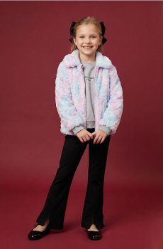 Куртка зі штучного хутра з ефектом tie-dye - різнобарвний