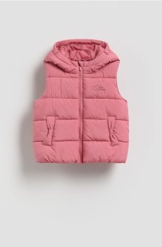 Reserved - Стьобаний жилет із каптуром - рожевий - 398HR-38X