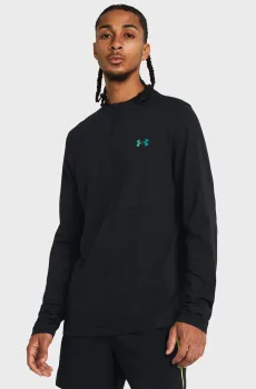 Мужская черная спортивная кофта Vanish Elite Seamless 1/4 Zp Черный XL Under Armour 1382798-001