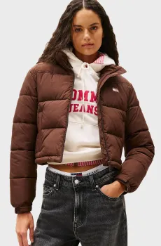Женская коричневая куртка FLAG Коричневый XS Tommy Jeans DW0DW21620