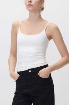 Reserved - Гладкий топ на бретелях - білий - 311HT-00X