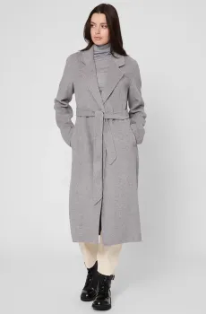 Женское светло-серое шерстяное пальто Серый 38 BOSS 50541513;058