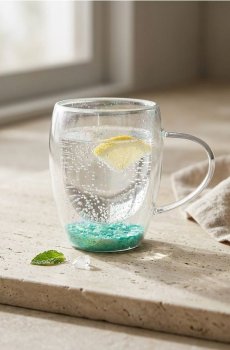 Скляна кружка з подвійним дном - clear