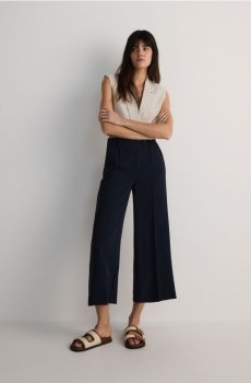 Reserved - Штани-кюлоти з додаванням віскози - темно-синій - 564AC-59X