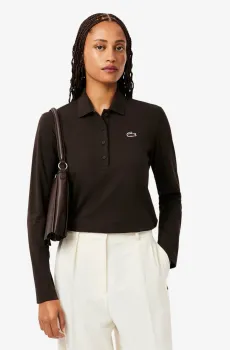 Женское коричневое поло Коричневый 38 Lacoste DF6243SKB