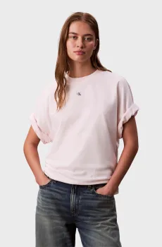 Женская пудровая футболка LABEL Розовый XS Calvin Klein Jeans LV047D204G