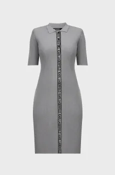Женское серое платье SSLV LOGO KNIT DRESS Серый L Karl Lagerfeld 246W1325