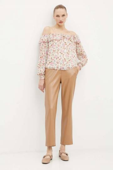 Брюки Guess LIA женские цвет коричневый прямые высокая посадка W4YB18 WF8Q0 Брюки Guess LIA женские цвет коричневый прямые высокая посадка W4YB18 WF8Q0
