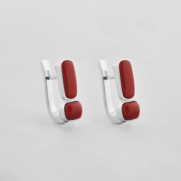Серебряные серьги Minimal 1885-red Серебряные серьги Minimal 1885-red