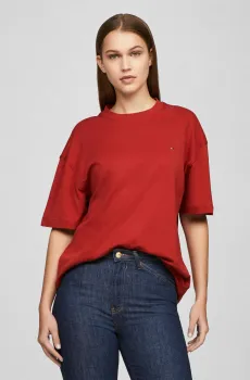 Женская красная футболка RLX CTN INTERLOCK C-NK SS Красный XS Tommy Hilfiger WW0WW41191