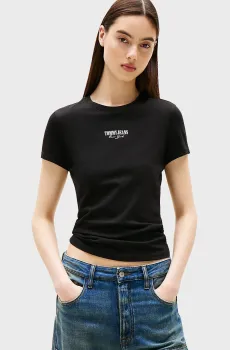 Женская черная футболка SLIM ESSENTIAL Черный XS Tommy Jeans DW0DW20913