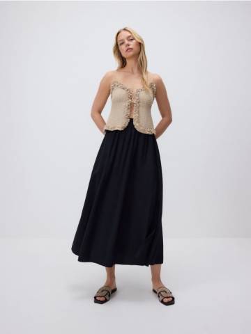 Reserved - LADIES` SKIRT - чорний - YS115-99X Reserved - LADIES` SKIRT - чорний - YS115-99X