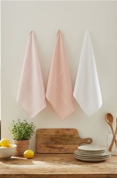 Набір кухонних рушників 3 шт. - пастельний рожевий