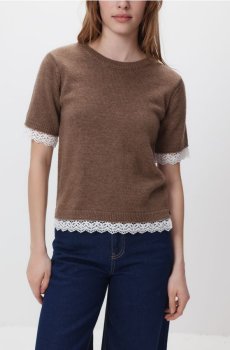 Reserved - Джемпер з додаванням вовни - кавовий - 311HI-84M