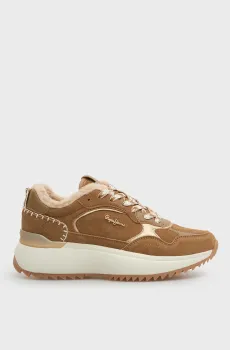 Женские рыжие замшевые кроссовки KIMI ONE Рыжий 41 Pepe Jeans PLS600085